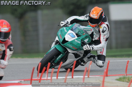 2009-09-26 Imola 0437 Variante alta - Supersport - Free Practice - Arie Vos - Honda CBR600RR